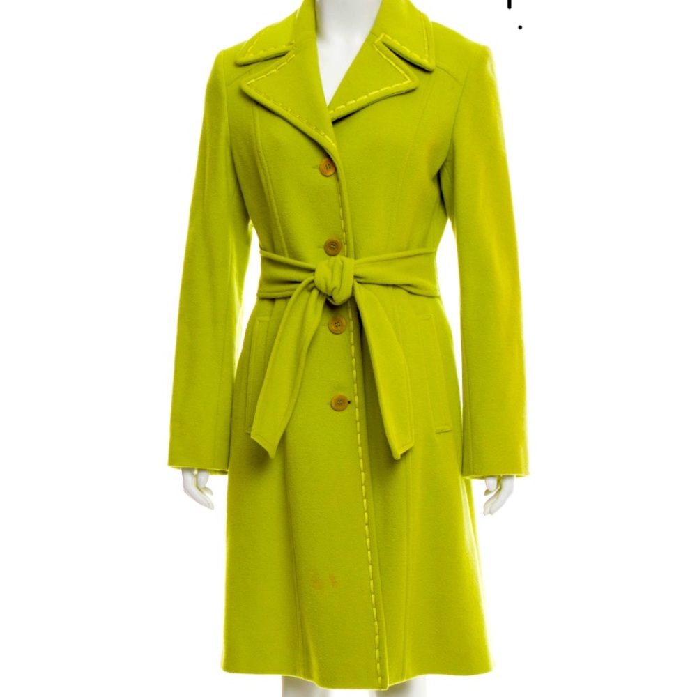 Moschino belted wool pea coat.